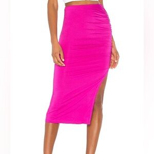 Superdown Fuchsia Midi Skirt